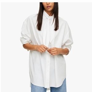 Mango Relaxed Fit Button Down with Neck Tie. Brand new